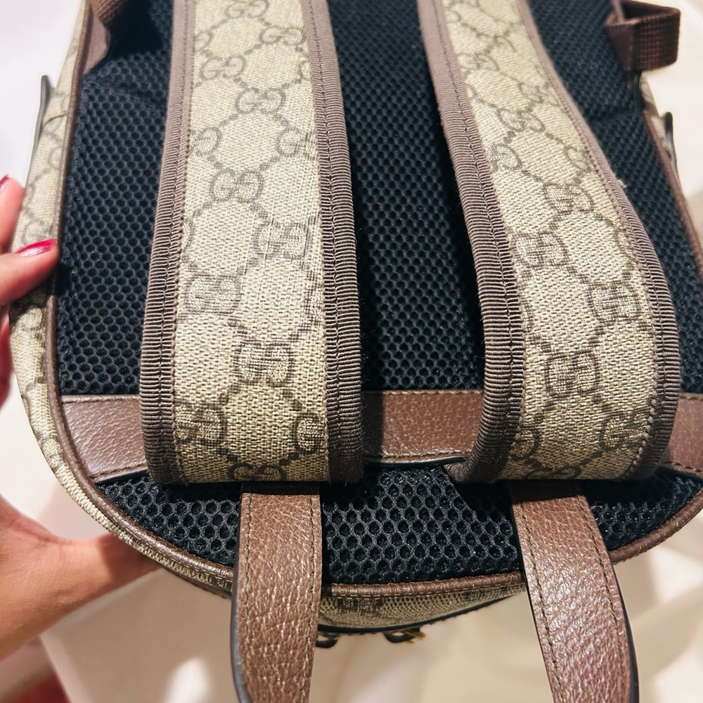 SALE 🎉Gucci Monogram Backpack with Red and Green Stripe NWT - Picture 6 of 10